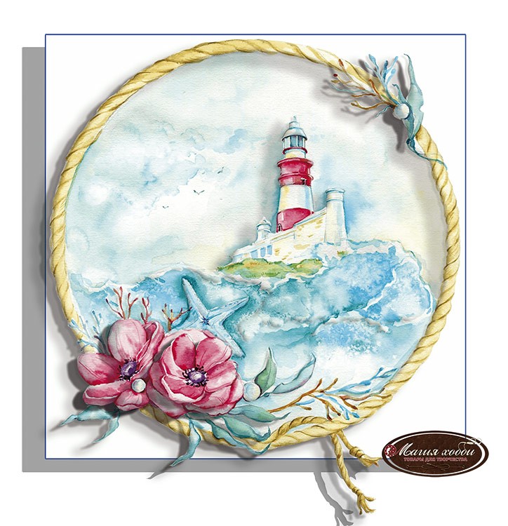Набор папертоль «Морская коллекция. Маяки» 13x13 см, 3 шт. — картинка 3