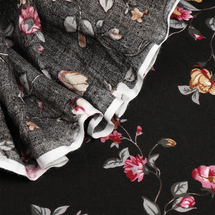 Ткань Штапель с рисунком, 5 м, ширина 145 см, 110 г/м2, цвет: с1 черный, TBY — картинка 4