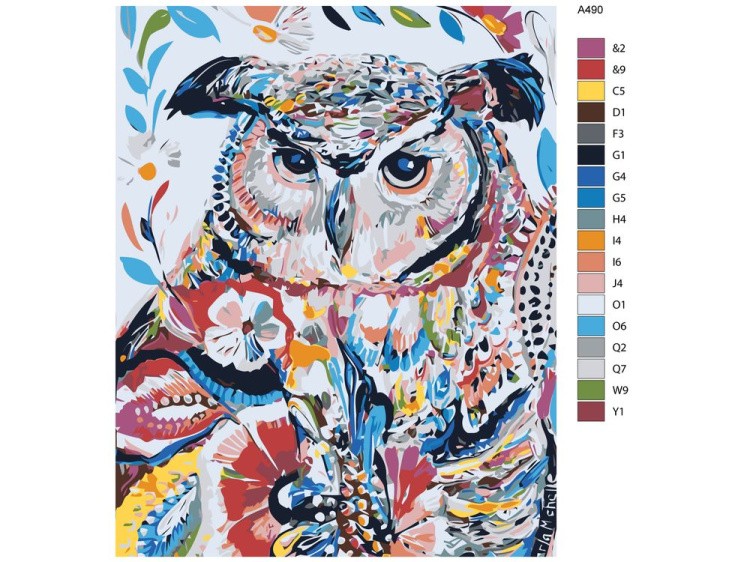 Картина по номерам «Узорчатая сова» — картинка 2