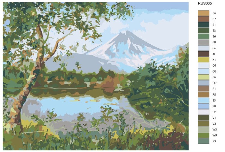 Картина по номерам «Горное озеро» — картинка 2