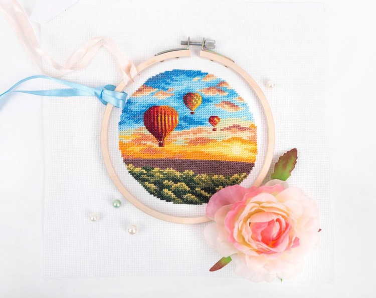 Набор для вышивания «Воздушные шары на закате» — картинка 3