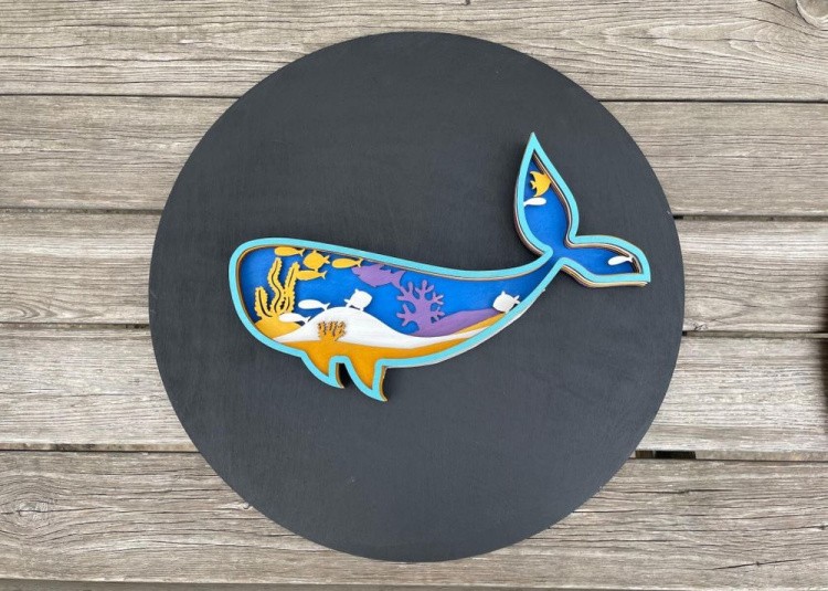 3D пазл-раскраска «Синий кит»