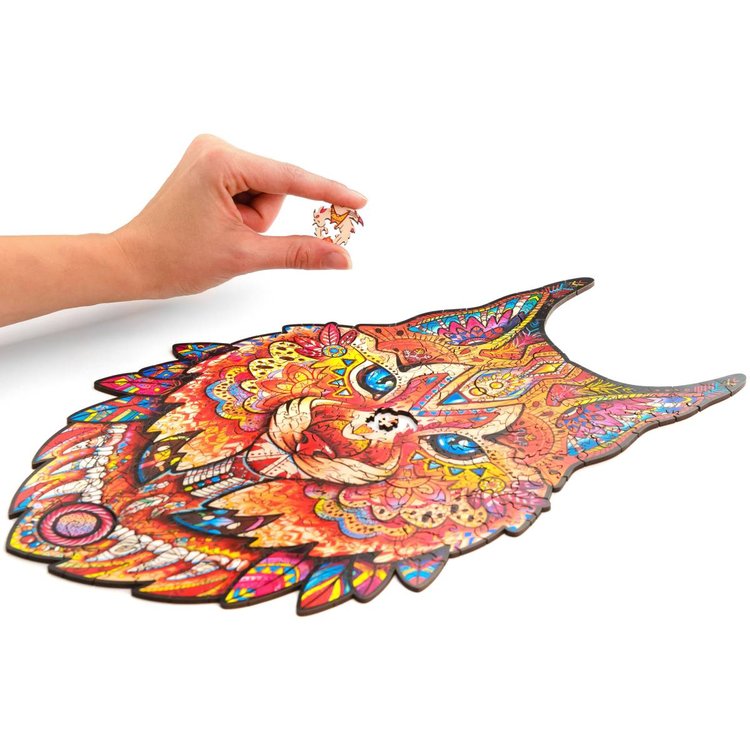 Деревянный пазл Unidragon «Нежная рысь», размер M (А4) — картинка 9