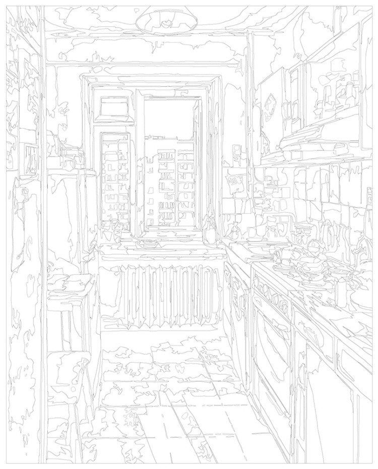 Картина по номерам Дома панельки родные эстетичная кухня — картинка 3