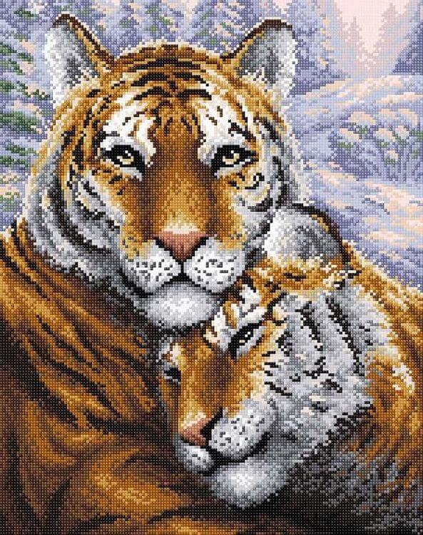 Алмазная вышивка «Тигры»