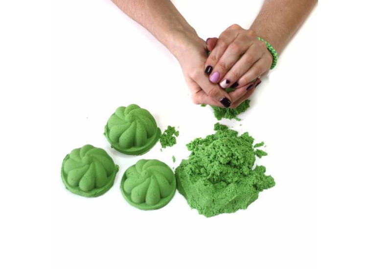 Космический пластичный песок Зёленый 2 кг — картинка 4