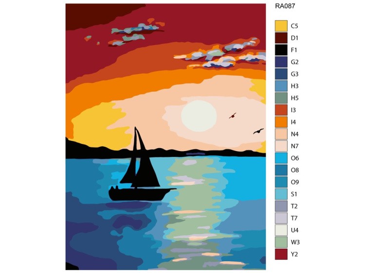Картина по номерам «Море на закате» — картинка 2