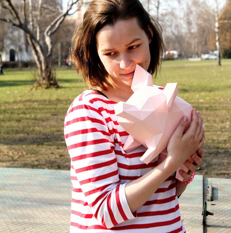 Бумажная модель для склеивания фигура «Свинья-копилка» — картинка 3