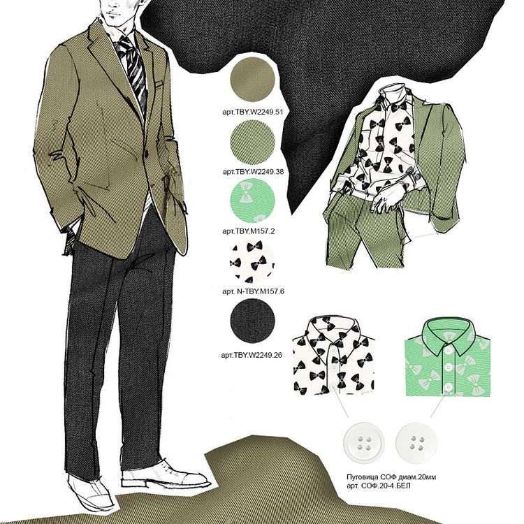 Ткань Софт, 5 м, ширина 150 см, 105 г/м2, цвет: зеленый, принт, TBY — картинка 4