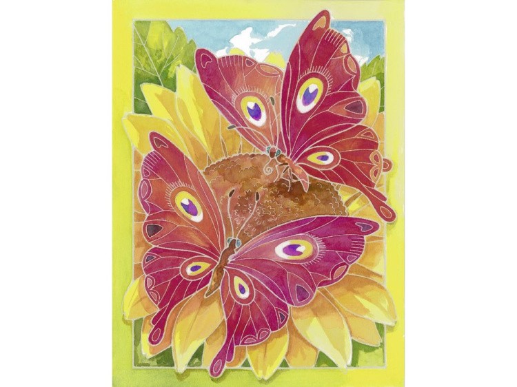Картина акварелью по контурам «Бабочки» — картинка 2