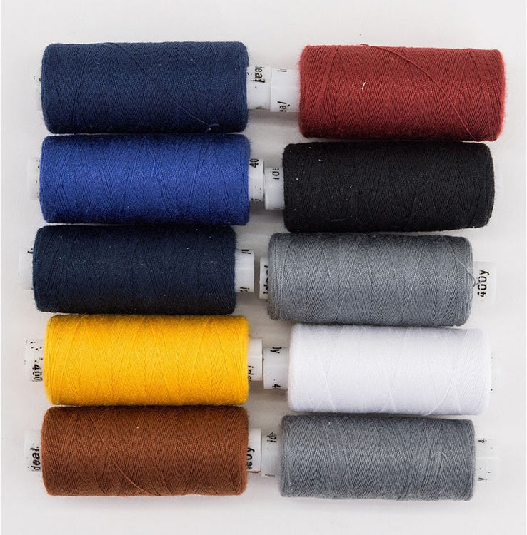 Набор бытовых ниток 40/2 джинс ассорти (10 шт.) — картинка 2