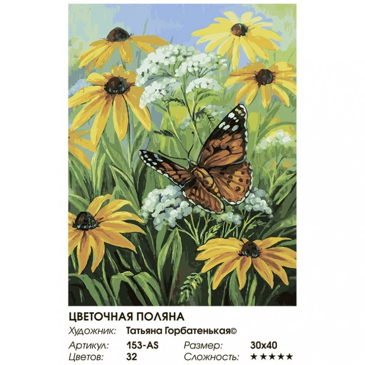 Картина по номерам «Цветочная поляна» — картинка 2