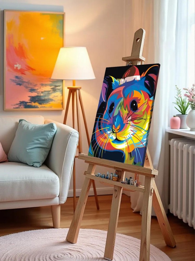 Картина по номерам «Радужный хомячок» — картинка 9