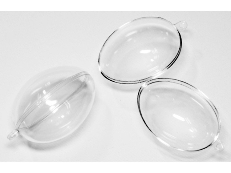 Яйцо прозрачное пластиковое половинками (d 11 см), 2 шт.
