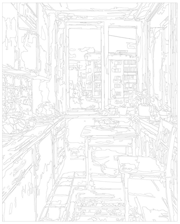 Картина по номерам Дома панельки родные эстетичная кухня — картинка 3