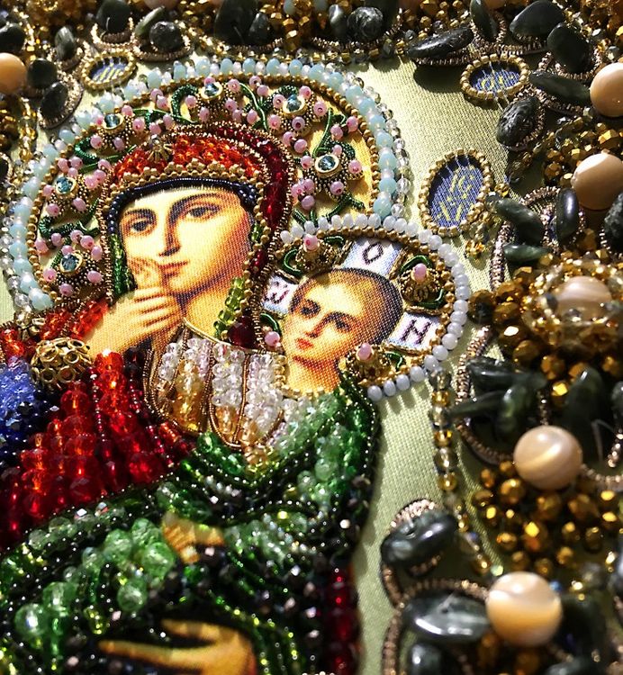 Набор вышивки бусинами «Икона Богородицы Отрады или утешения» — картинка 2
