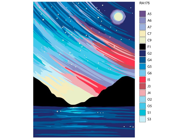 Картина по номерам «Северное сияние» — картинка 2