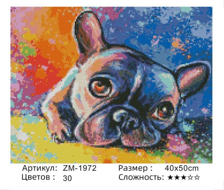 Алмазная вышивка «Яркий песик» — картинка 2