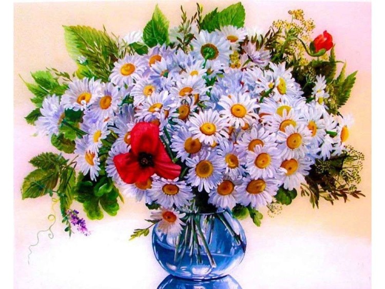 Картина по номерам «Букет с ромашками» — картинка 2