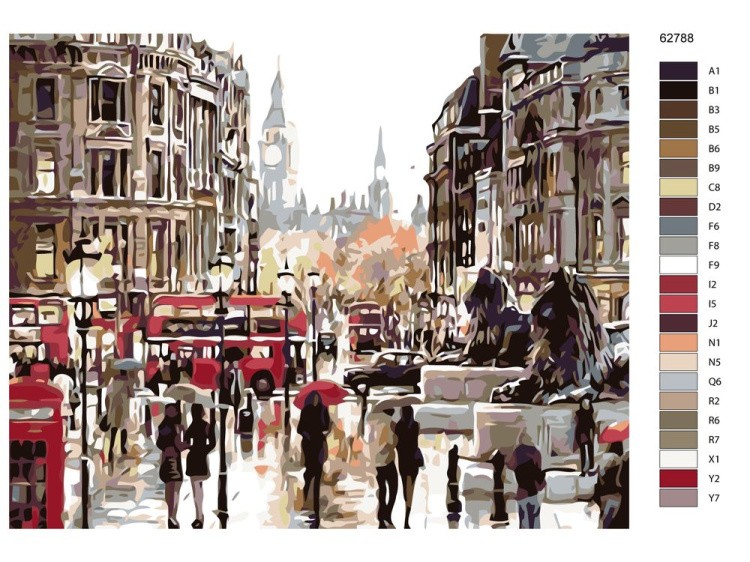 Картина по номерам «Дождливый Лондон» — картинка 2