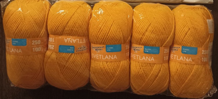Пряжа Семеновская Svetlana (216), канарейка 5 шт. по 100 г — картинка 3