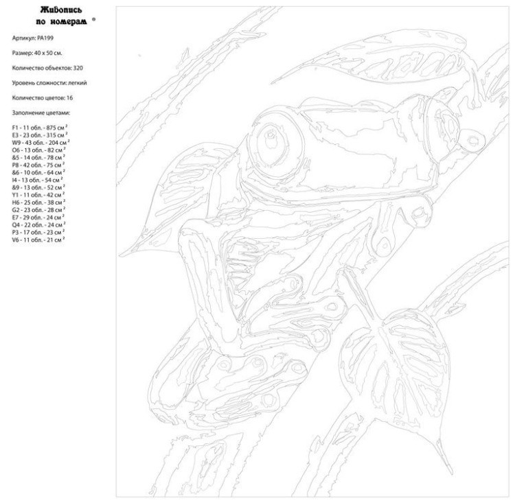 Картина по номерам «Яркая лягушка» — картинка 3
