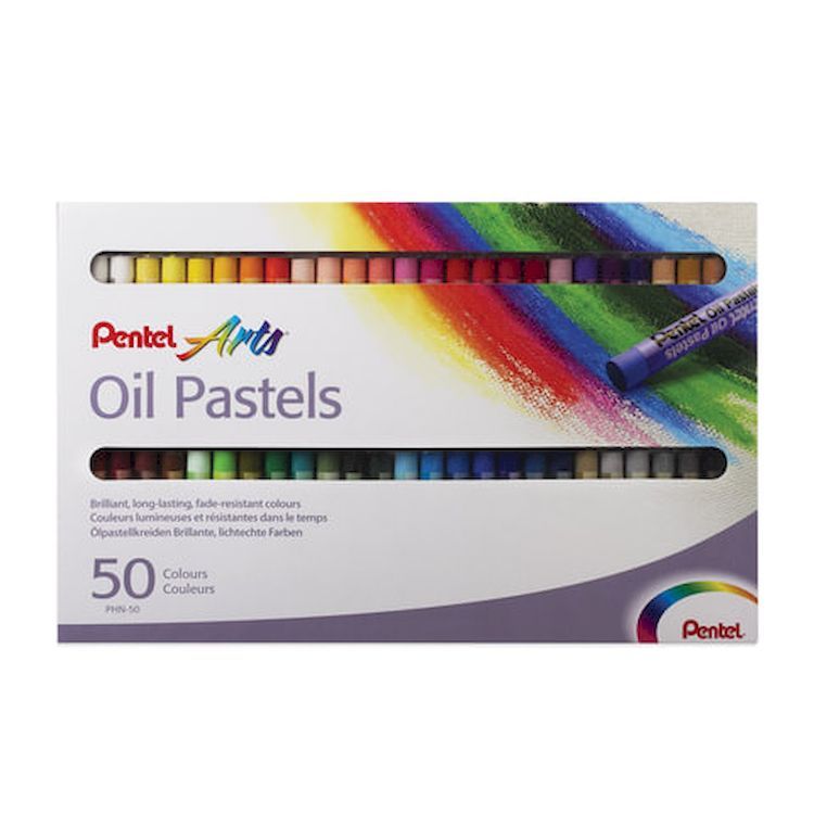 Пастель масляная художественная «Oil Pastels», 50 цв., круглое сечение, PENTEL