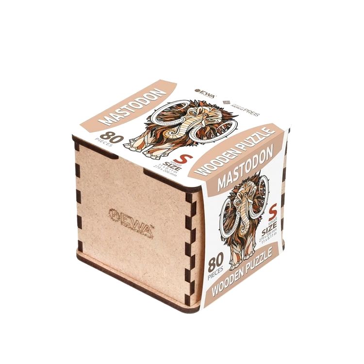 Деревянные фигурные пазлы «Мастодон Мамонт S», Eco Wood Art — картинка 4