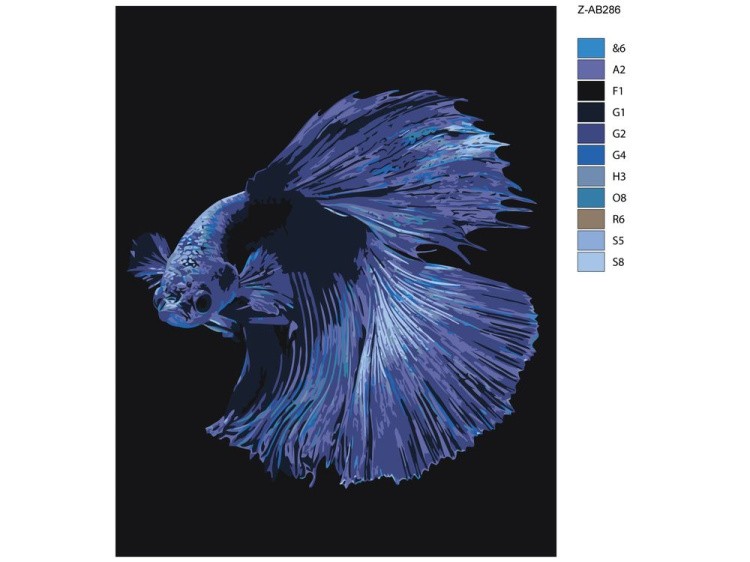 Картина по номерам «Фиолетовая рыбка» — картинка 2
