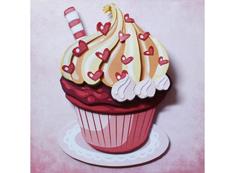 Папертоль «Кекс с сердечками» — картинка 3