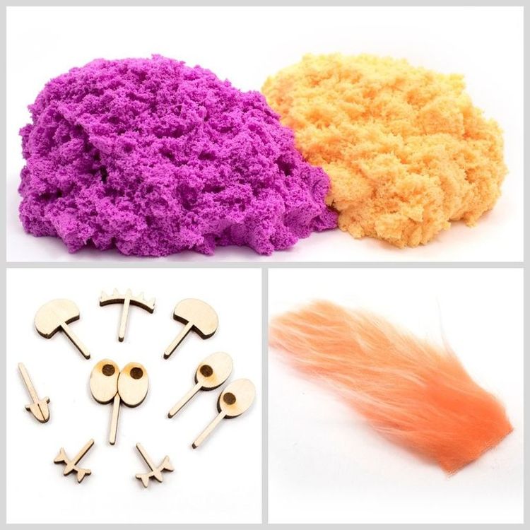 Пушистый пластилин PLUSH, фиолетовый оранжевый — картинка 5