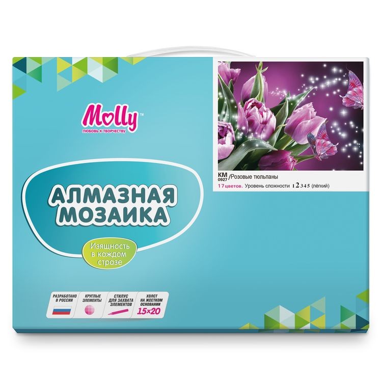 Алмазная вышивка «Розовые тюльпаны» — картинка 5