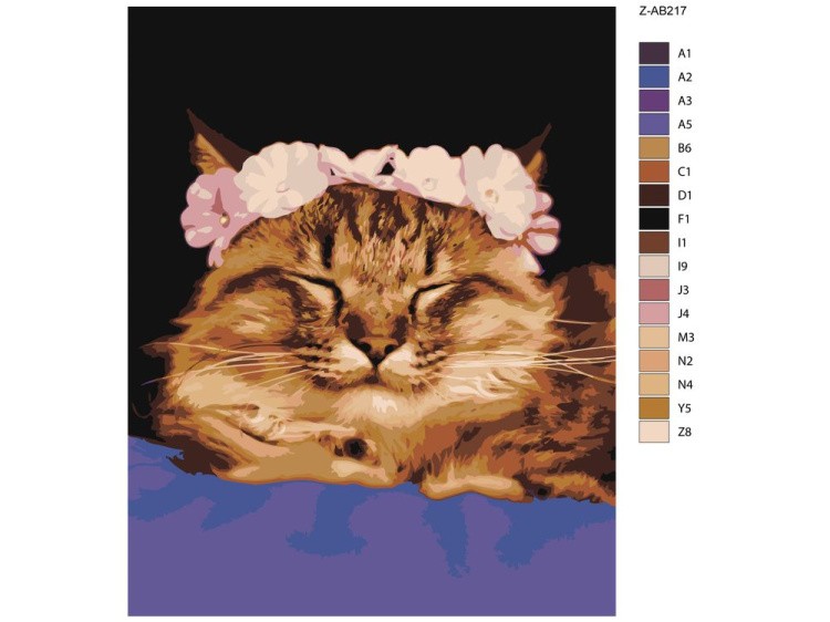 Картина по номерам «Кошачий венок» — картинка 2