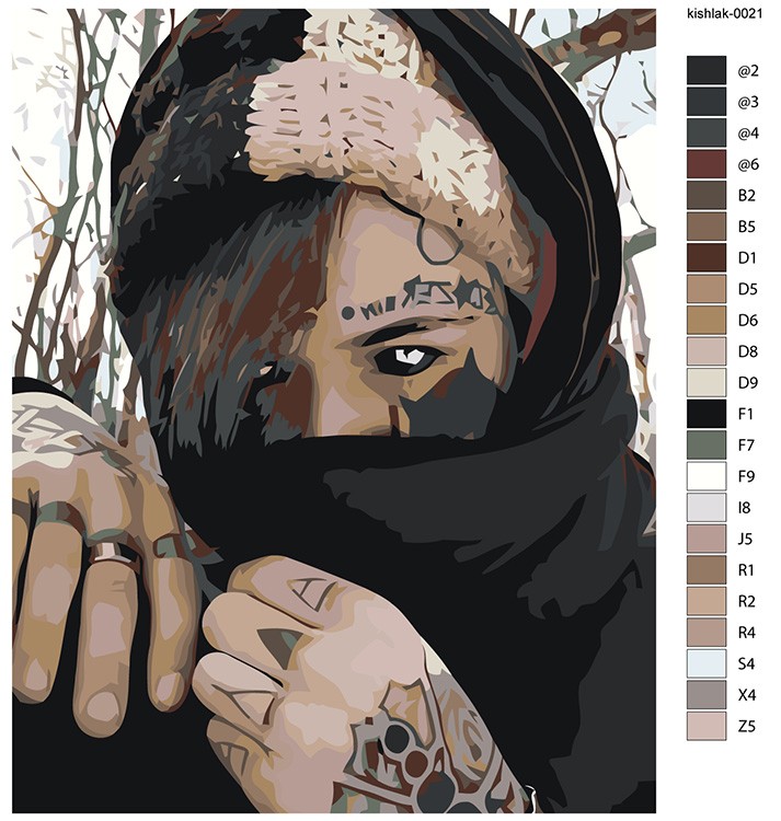 Картина по номерам «Рок и рэп андеграунд музыкант Кишлак 18» — картинка 2