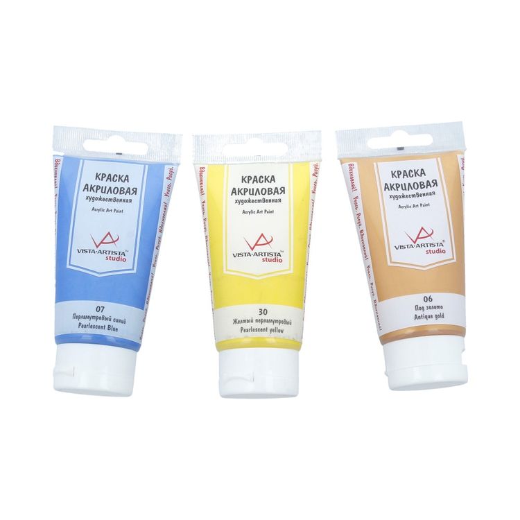Краска акриловая Vista-Artista Studio металлик (Под золото), 75 мл — картинка 2