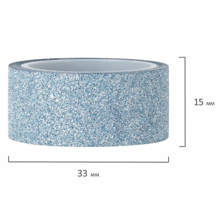 Клейкие ленты декоративные с блестками «Пастель», 7 цветов, 15 мм х 3 м — картинка 5