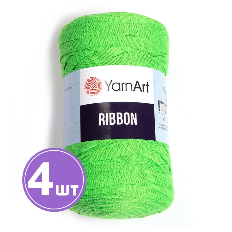 Пряжа YarnArt Ribbon (Риббон) (802), светло-зеленый, 4 шт. по 250 г