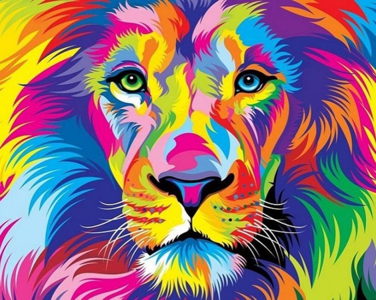 Алмазная вышивка «Яркий лев» — картинка 2