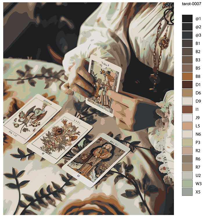 Картина по номерам «Карты таро и девушка, мистика гадание» — картинка 2