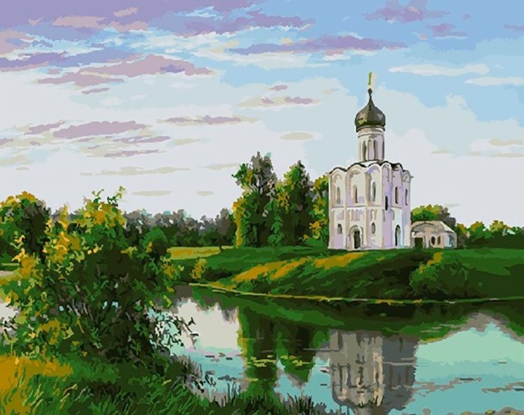 Картина по номерам «Церковь на берегу»