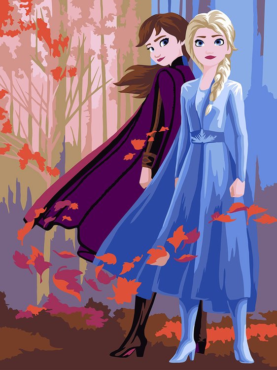 Картина по номерам «Анна и Эльза»