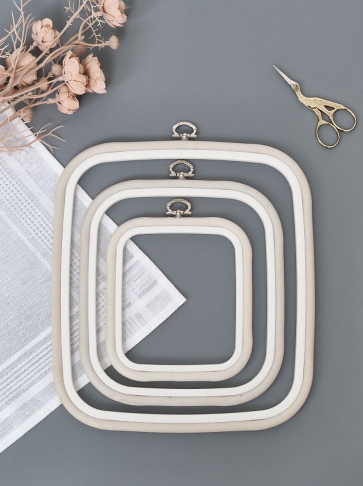 Пяльцы-рамка каучуковые 12,5х14,5 см, высота 10 мм, цвет: белый, Nurge — картинка 3