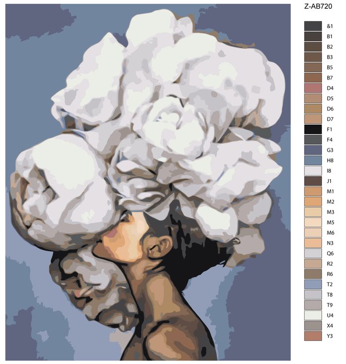 Картина по номерам «Девушка в цветах» — картинка 2