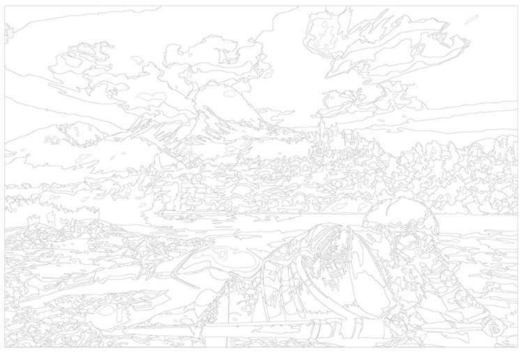 Картина по номерам «Ведьмак 3 Witcher фэнтези: Цири у реки» — картинка 3