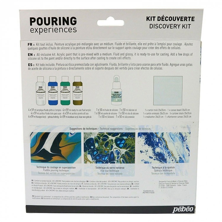 Краски Pebeo мини-набор акриловых красок для Флюид Арт 4x59 мл — картинка 3