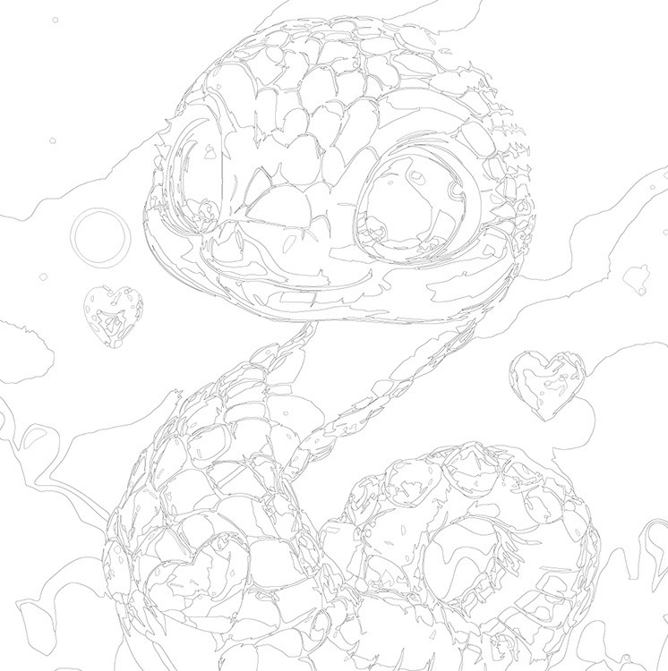 Картина по номерам «Розовая змея, Символ года, животные» — картинка 3