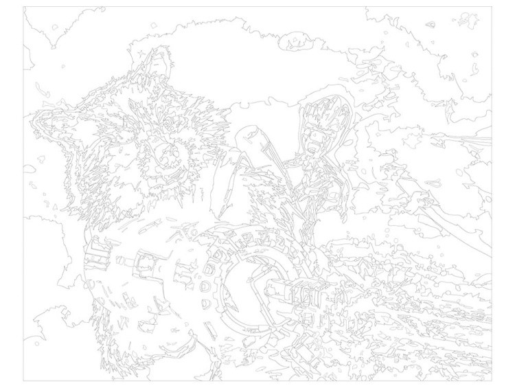 Картина по номерам «Ракета и малыш Грут» — картинка 3