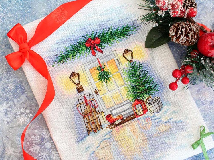 Набор для вышивания «Новогодняя дверь» — картинка 2