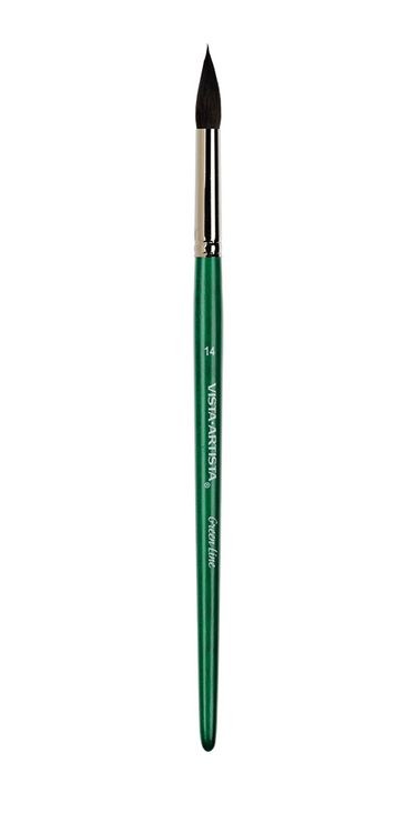Кисть Green Line №14, имитация белки, круглая, короткая ручка, Vista-Artista