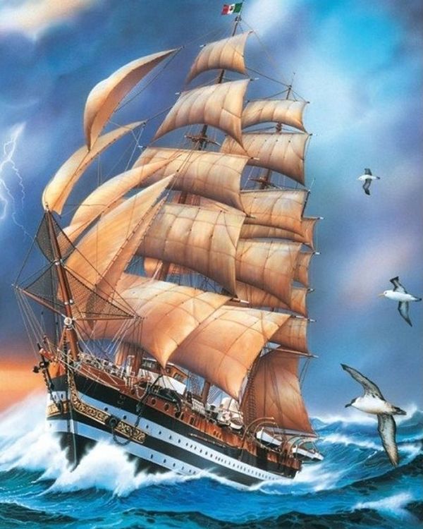 Алмазная вышивка «Корабль гордый» — картинка 2